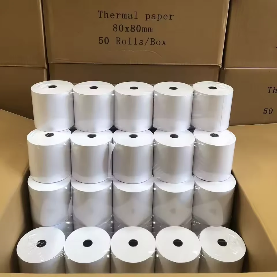 80 × 80 mm Thermal Rolls with Gold Packing — view 2