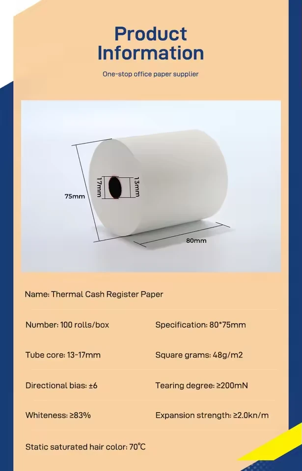 48 gsm Thermal Receipt Rolls with Plastic Core — view 6