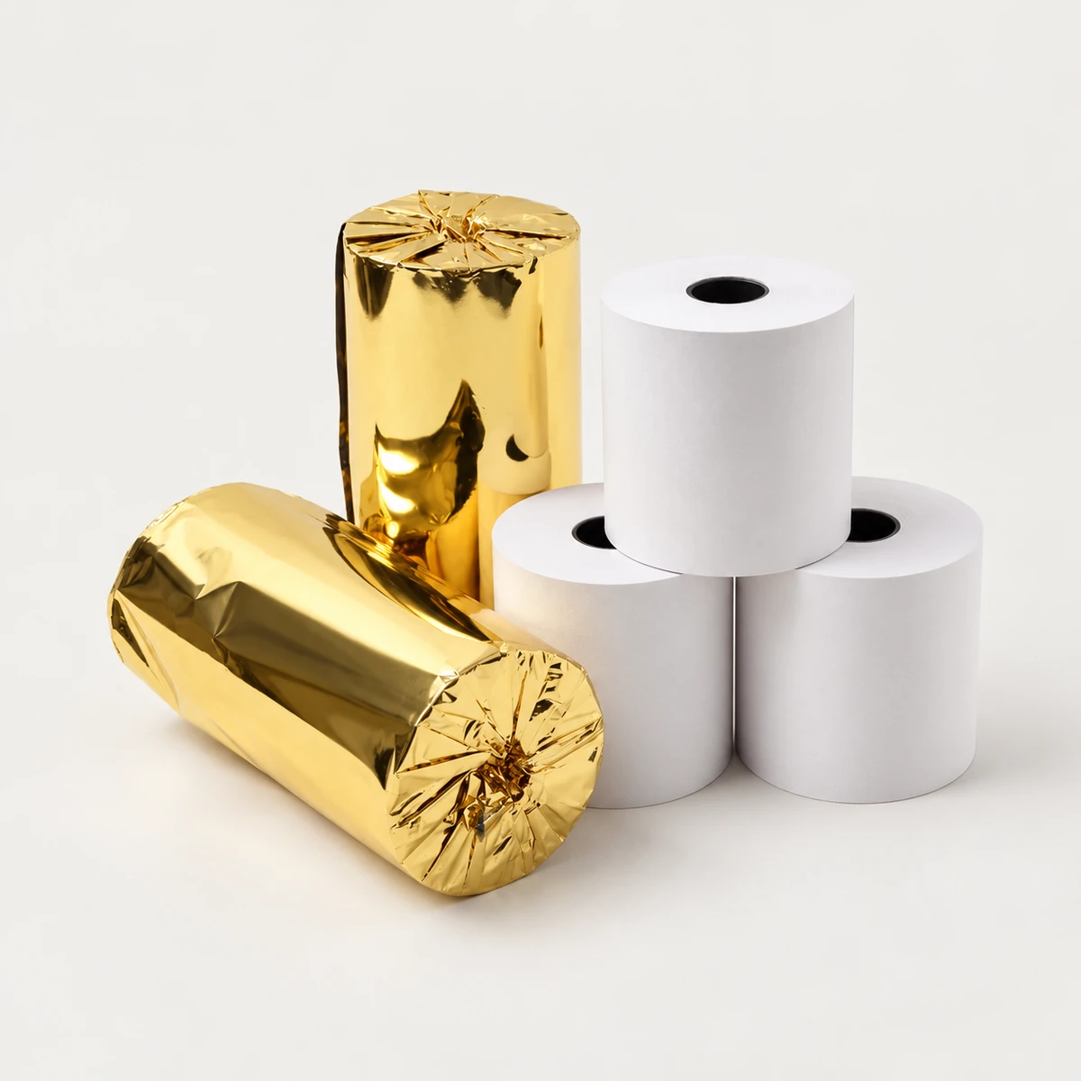 Thermal Receipt Rolls with Gold-Film Packing