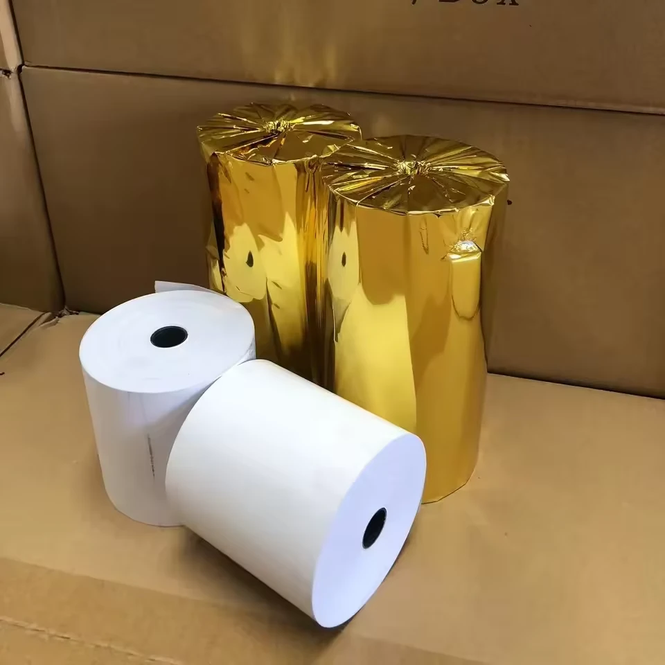 80 × 80 mm Thermal Rolls with Gold Packing — view 3