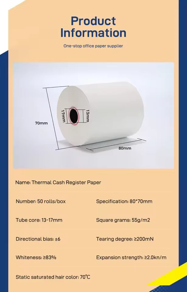80 × 70 mm Thermal Receipt Paper Rolls — view 5